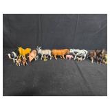 Farm Animal Figurine Set with Peacock Figure and Storybook
