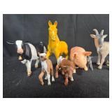 Farm Animal Figurine Set with Peacock Figure and Storybook