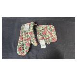 Kitchen Decor and Accessories Collection with Towels, Recipe Cards, Mitts, and Decorative Bottle