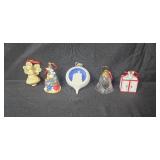 Collection of Christmas Ornaments with Holiday Plate