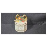 Fitz and Floyd Winter Holiday Santa Tray and Lidded Box Set