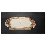 Fitz and Floyd Winter Holiday Santa Tray and Lidded Box Set