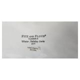 Fitz and Floyd Winter Holiday Santa Tray and Lidded Box Set