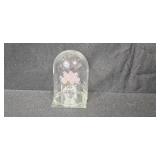 Precious Moments Figurines, Glass Flower, Miniature Clock, and ACBL Keychain Set