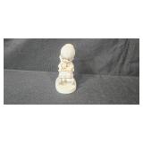 Precious Moments Figurines, Glass Flower, Miniature Clock, and ACBL Keychain Set