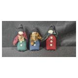 Vintage Christmas Holiday Decoration Collection Including Hallmark Figurines and Fabric Dolls