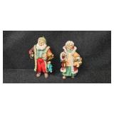 Vintage Christmas Holiday Decoration Collection Including Hallmark Figurines and Fabric Dolls