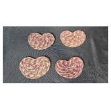 Decorative Humor Pillow, Glass Trinket Jar, and 4 Heart-Shaped Coasters Set