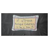 Decorative Humor Pillow, Glass Trinket Jar, and 4 Heart-Shaped Coasters Set