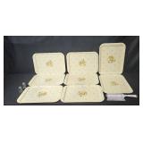 Set of Vintage Serving Trays with Farberware Crumb Catcher and Glass Salt & Pepper Shakers