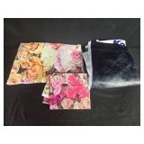 Collection of Floral and Velvet Fabric Pieces