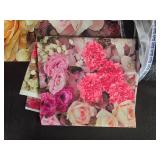 Collection of Floral and Velvet Fabric Pieces