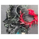 Balocoloc Venezia Feathered Masquerade Mask and Red Feathered Headpiece