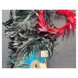 Balocoloc Venezia Feathered Masquerade Mask and Red Feathered Headpiece