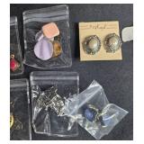 Collection of Assorted Earrings including Dangle, Stud, and Hoop Styles - displays not inc