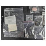 Vintage Sewing Notions Collection with Buttons, Tin, and Accessories