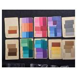 Cosmetic Bag, Jewelry, Fabric Pouch, Hair Accessories and Vintage Color Sample Cards Set
