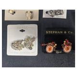 Assorted Vintage Costume Jewelry Lot with Bracelets and Clip-On Earrings - display not inc