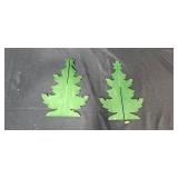 Holiday Decor Lot with Artificial Florals, Candles, Wooden Christmas Trees, and Garland