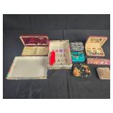 Collection of Jewelry Boxes, Decorative Pouches, and Trinket Cases