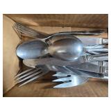 Set of Vintage Silverplate Flatware Including Knives and Forks
