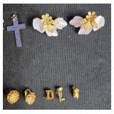 Collection of Vintage Costume Jewelry with Necklace, Earrings, Brooches, and Lockets - display not inc