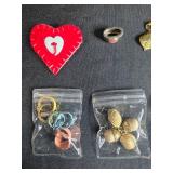 Assorted Vintage Costume Jewelry Collection with Necklace, Brooches, and Earrings - display not inc