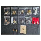 Vintage and Costume Jewelry Collection Including Earrings and Pins
