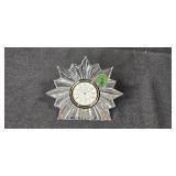 Waterford Crystal Starburst Desk Clock with Box and Paperwork