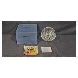 Wedgwood Interiors Crystal Vase with Etched Floral Design and Box