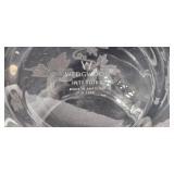 Wedgwood Interiors Crystal Vase with Etched Floral Design and Box