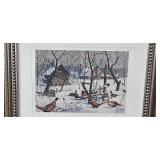 Framed Set of 3 Les Kouba Pheasant Art Prints 24x14 Inch