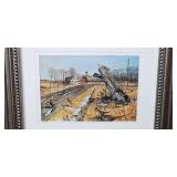 Framed Set of 3 Les Kouba Pheasant Art Prints 24x14 Inch