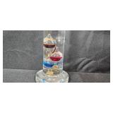 Galileo Liquid Thermometer with Multicolor Spheres and Original Box