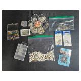 Assorted Jewelry Making Supplies with Beads, Clasps, and Findings