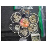 Assorted Jewelry Making Supplies with Beads, Clasps, and Findings