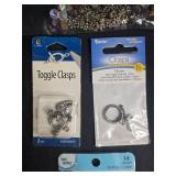 Assorted Jewelry Making Supplies with Beads, Clasps, and Findings