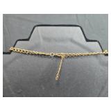 Vintage Costume Jewelry Set with Gold-Tone Necklace and Clip-On Earrings - display not inc