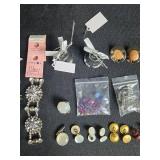Assorted Vintage Jewelry Collection Including Trifari Bracelet and Leaf Necklace - display not inc