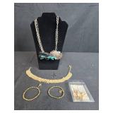Assorted Fashion Jewelry Lot with Necklaces, Bracelets, and Earrings - display not inc