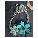 Assorted Fashion Jewelry Lot with Necklaces, Bracelets, and Earrings - display not inc
