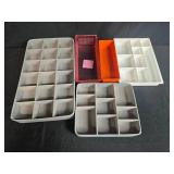 Collection of 5 Plastic Drawer Organizers and Trays