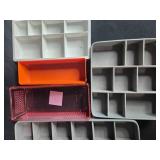 Collection of 5 Plastic Drawer Organizers and Trays