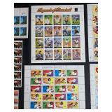 Collection of Unused U.S. Postage Stamp Sheets and Blocks