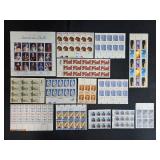 Collection of Unused U.S. Postage Stamp Sheets and Blocks