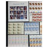 Collection of Unused U.S. Postage Stamp Sheets and Blocks