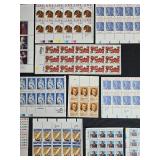 Collection of Unused U.S. Postage Stamp Sheets and Blocks