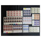 Collection of Unused U.S. Postage Stamp Sheets and Blocks