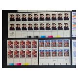 Collection of Unused U.S. Postage Stamp Sheets and Blocks