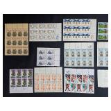 Collection of Unused Vintage US Postage Stamp Sheets and Blocks